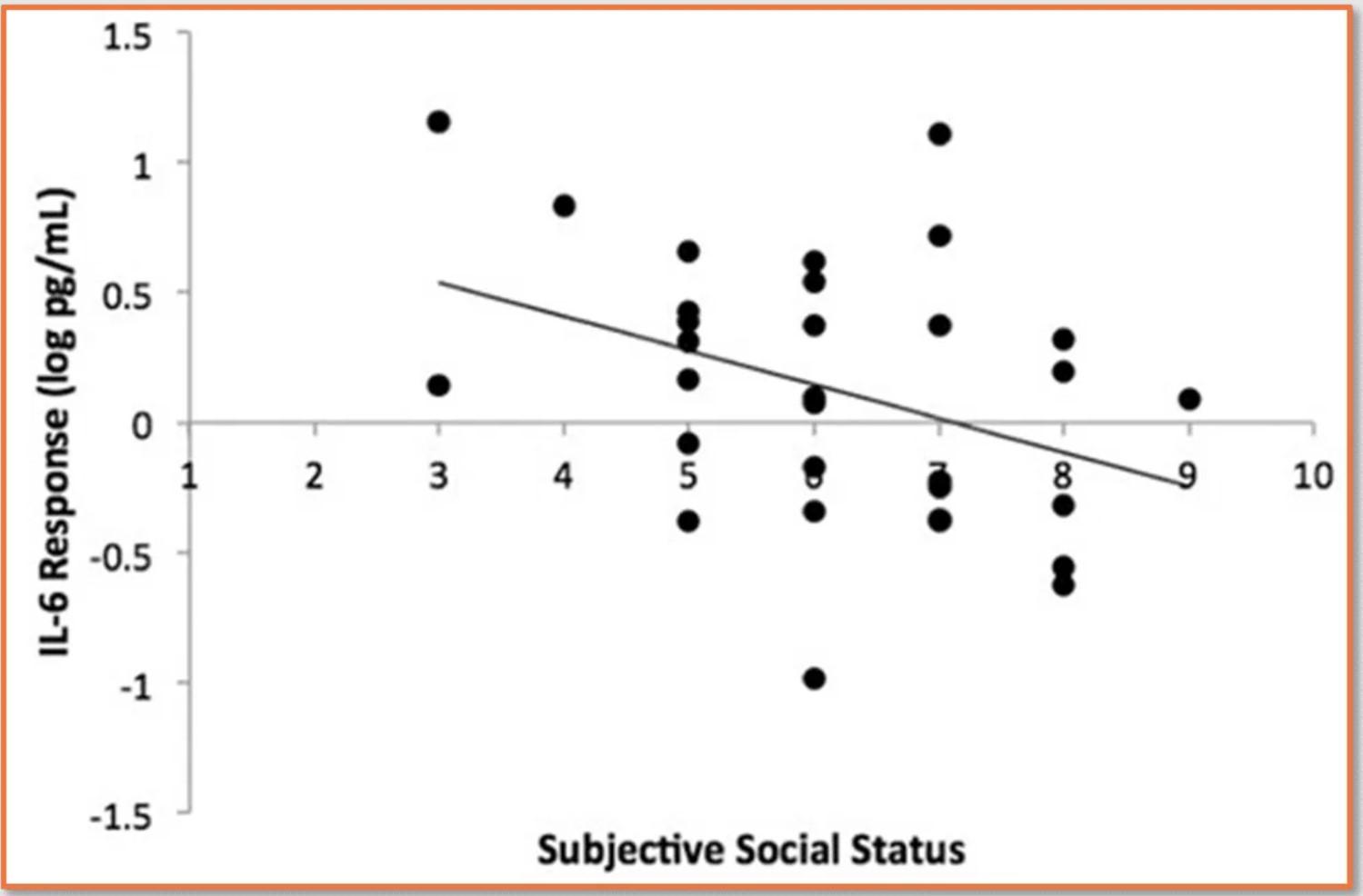 Hoe lager de subjectieve sociale status, hoe sterker de inflammatoire reactie op een sociale stressor