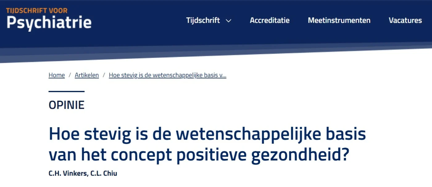 Positieve gezondheid wetenschappelijke basis