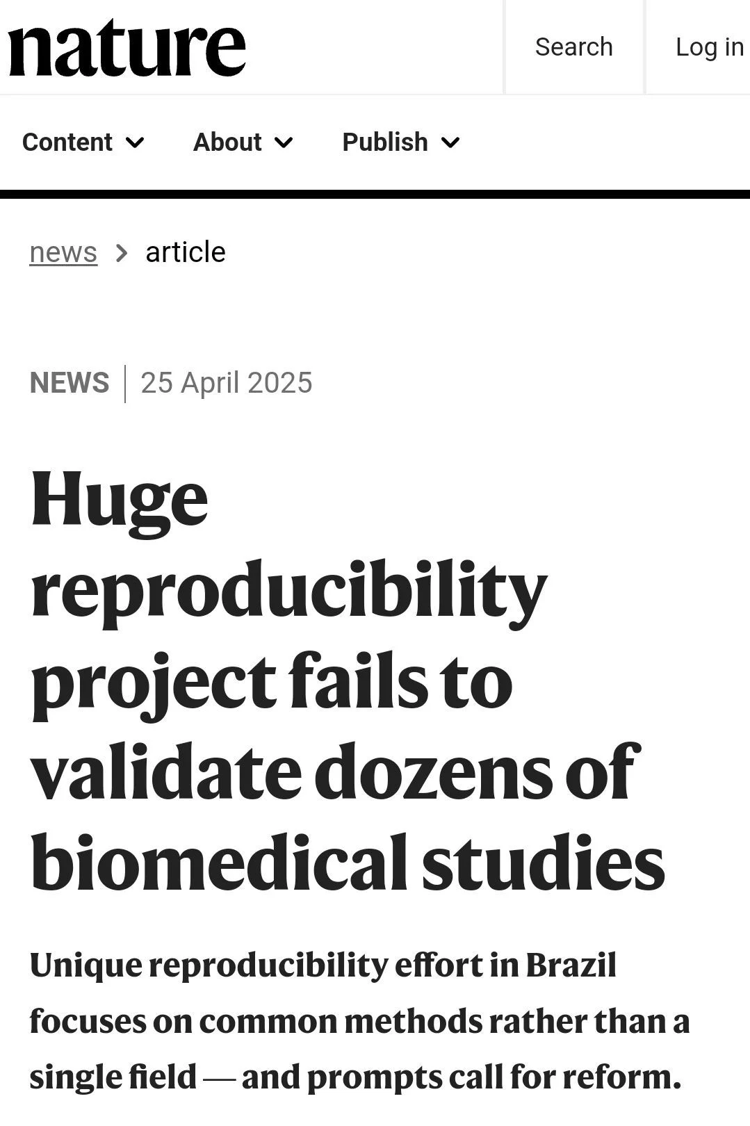 Replicatie biomedische onderzoeken (21%)