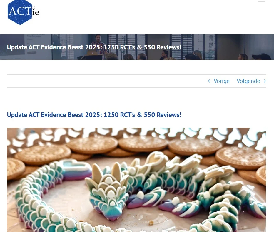 Meer bewijs ACT (Acceptance Commitment Therapy)?